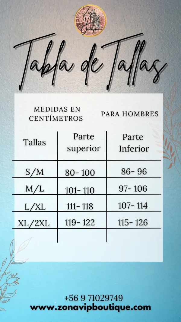 Tabla de Talla Hombres