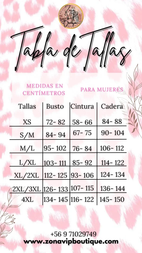 Tabla de Talla Mujeres